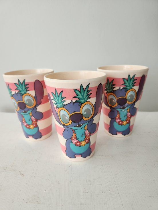Disney Other - Set Of 3 Disney Stitch Bamboo 5" Cups